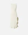 Pinko Fitted Dress With Flounces In White