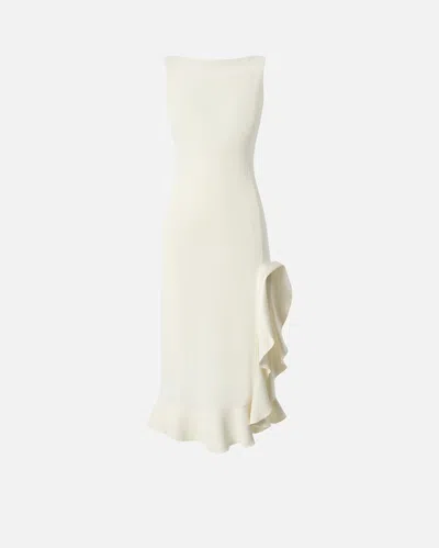 Pinko Fitted Dress With Flounces In White