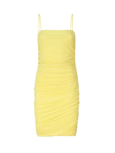 Pinko Fitted Dress With Thin Straps In Yellow