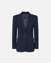Pinko Fitted Full Milano Knit Jacket In Blue