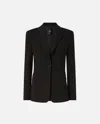 Pinko Kamut Black Single-breasted Jacket With Peak Revers In Viscose Blend Stretch Woman In Black
