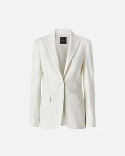 Pinko Fitted Full Milano Knit Jacket In White