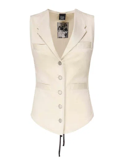 Pinko Fitted Jeans Vest In White