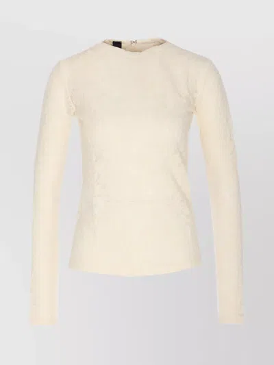 Pinko Fitted Long Sleeve Knitwear Crew Neck In Neutral