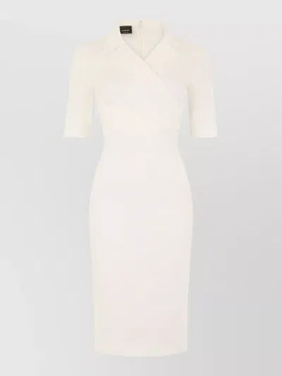 Pinko Pink Fitted Midi Dress With Bow Detail In Gray