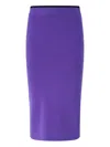 Pinko Fitted Midi Skirt With Ribbed Waistband In Purple