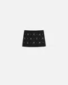 Pinko Embellished Double-layer Mini Skirt In Noir Limousine