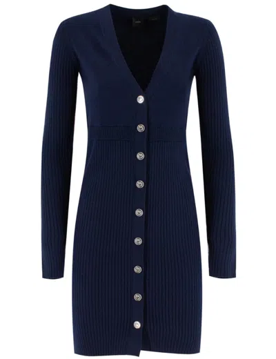 Pinko Fitted Navy Blue Short Dress