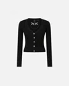 Pinko Black Long-sleeved Cardigan In Limo Black