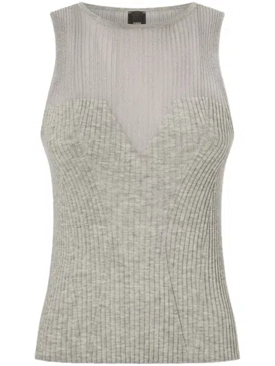 PINKO PINKO FITTED RIBBED WOOL-SILK TANK TOP