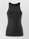 Pinko Fitted Sleeveless Top Featuring Stud Embellishments In Black