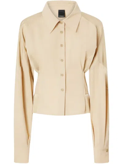 Pinko Fitted-waistline Shirt In Neutral