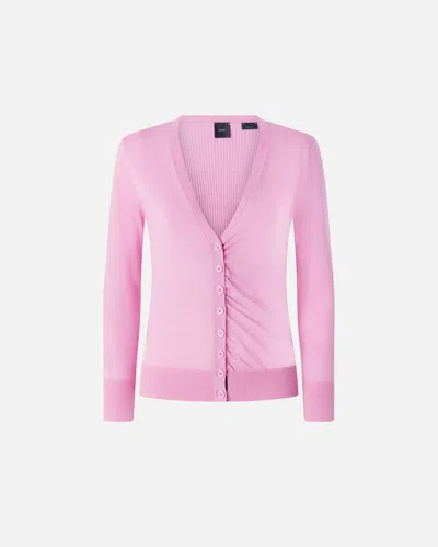 Pinko Geraffter Cardigan In Rosa  Fuxia