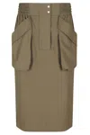Pinko Pocket-detail Drawstring Midi Skirt
