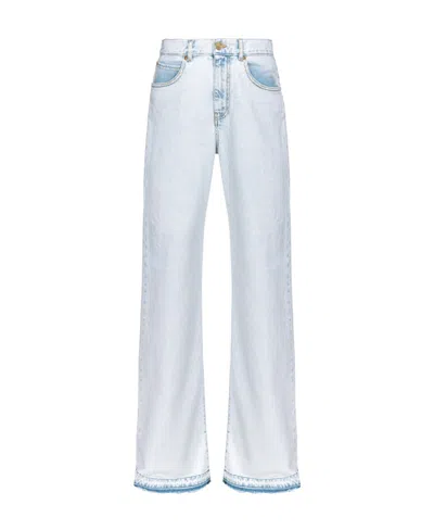 Pinko Five-pocket Wide-leg Jeans In White