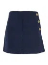 Pinko Tweed Miniskirt Gold-tone Buttons In Blue