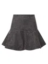 Pinko Flannel Mini Skirt In Gray