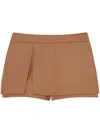 Pinko Flannel Miniskirt Shorts In Neutrals