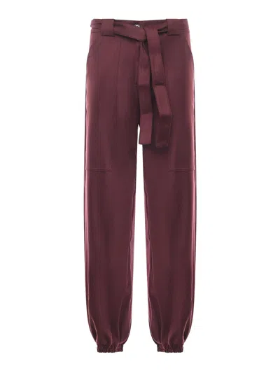 Pinko Belt Track Pants In Burgundy