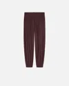Pinko Flannel Utility Trousers With Elasticated Bottom Hem In Bordeaux Intenso