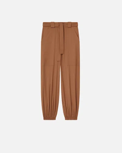 PINKO FLANNEL UTILITY TROUSERS WITH ELASTICATED HEM DETAIL