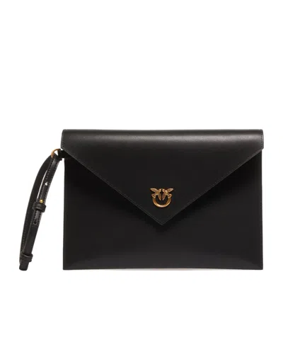 Pinko Flap Clutch In Black
