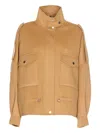 Pinko Flap-pocket Zip-front Jacket In Brown
