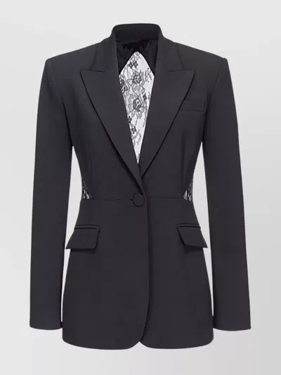 PINKO FLAP POCKETS LACE DETAILING NOTCHED LAPEL