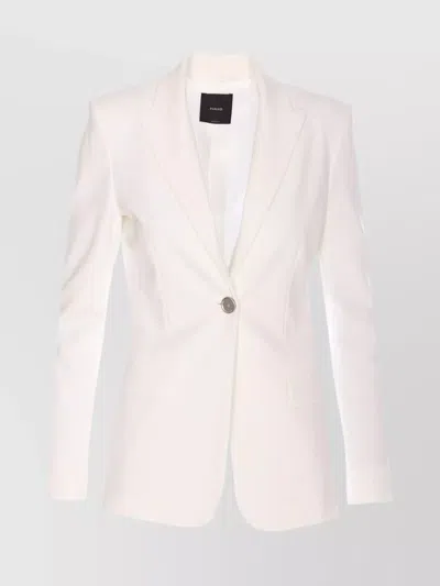Pinko Flap Pockets Sleeves Lapels Shoulder V-neck In White