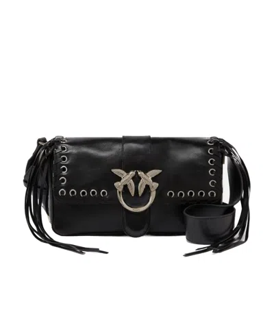 Pinko Flap Shoulder Bag In Black