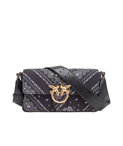 Pinko Flap Shoulder Bag In Black