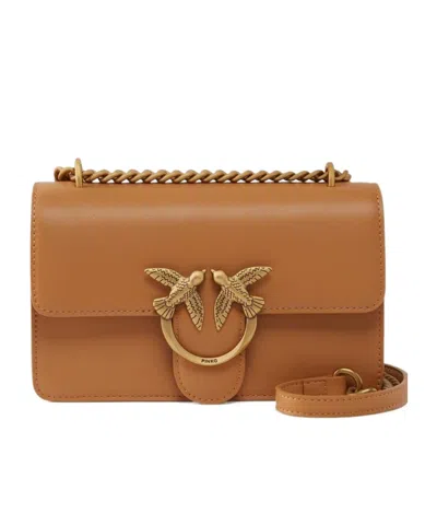 Pinko Flap Shoulder Bag In Brown