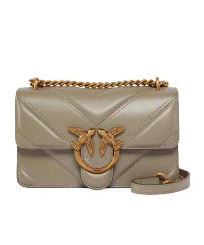 Pinko Flap Shoulder Bag In Brown