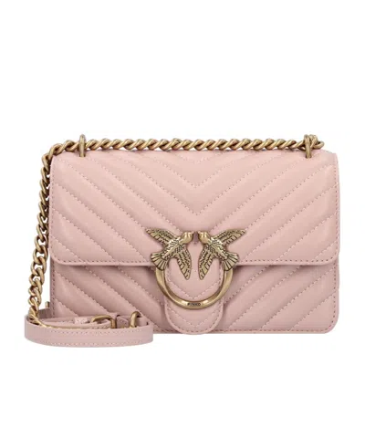 Pinko Flap Shoulder Bag In Brown