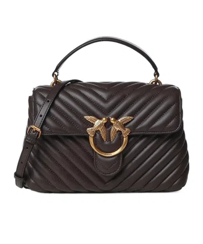 Pinko Flap Shoulder Bag In Brown
