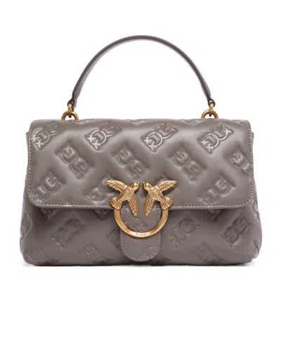 Pinko Flap Shoulder Bag In Gray