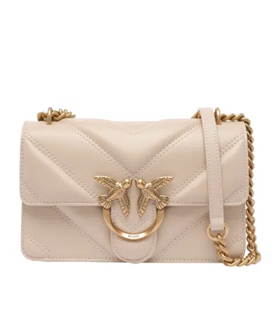 Pinko Flap Shoulder Bag In Nude