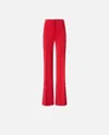 Pinko Flared Elegant Trousers In Technical Cady In Lively Red