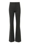 Pinko High Waist Flared Trousers With Belt Loops In Black