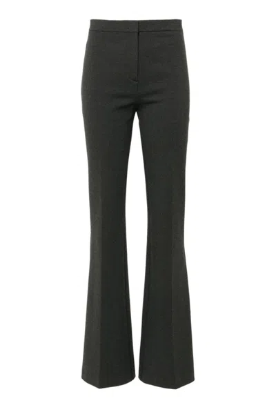 Pinko Flared Grey Trousers With Tailored Silhouette In Black