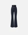 Pinko Flared High-waisted Bustier Jeans In Blue