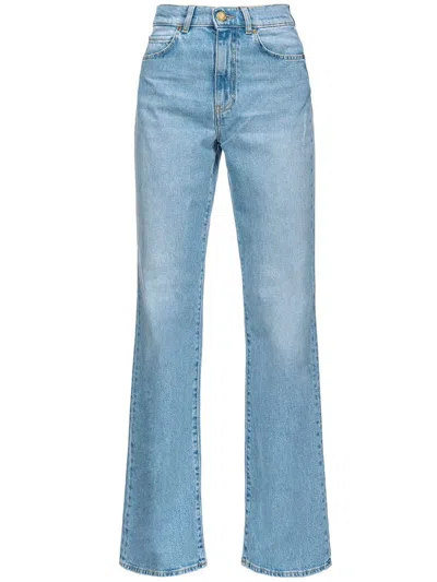 Pinko High-rise Straight-leg Jeans In Blue