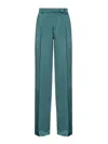 Pinko Laon Satin-finish Trousers In Green
