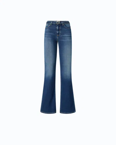 Pinko - Flared Jeans With Belt - 33 In Blue