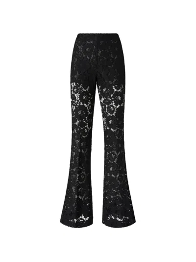 Pinko Flared Lace Trousers In Black