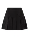 Pinko Flared Pleated Mini Skirt With Perforated Texture In Multi