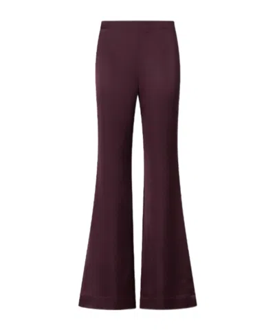 Pinko Flared Satin Trousers In Brown