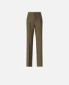 Pinko Straight Leg Trousers With Side Pockets In Brown