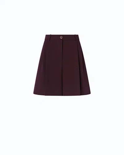 Pinko - Flared Tailored Shorts - 36 In Burgundy