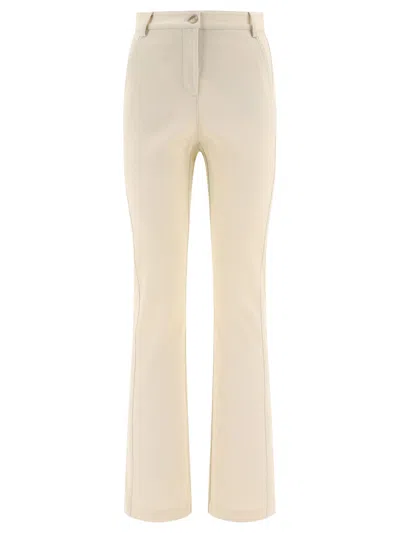 Pinko Flared Tricotine Trousers For Women In White